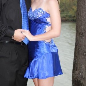 Blue sequin formal dress